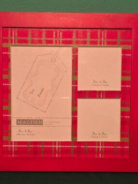 Malden Holiday Muti Picture Frame 1-4x6 and 2-3x3 Openings